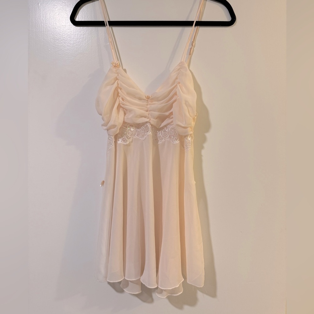 NWOT peach y2k babydoll nightie size small vintage